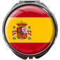 metALUm Pillendose mit Spiegel rund Metall 3 Fächer FLAGGE SPANIEN #0003