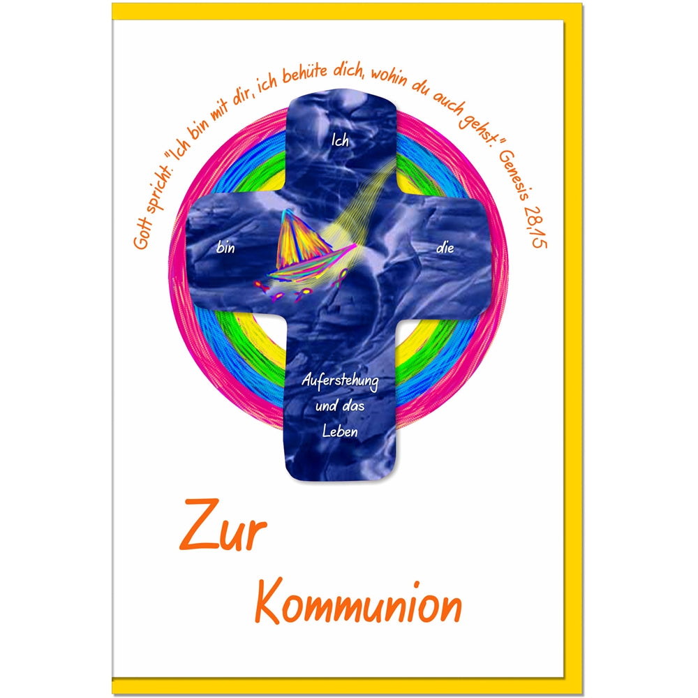 metALUm Karte zur Kommunion SCHIFF - 1011016S