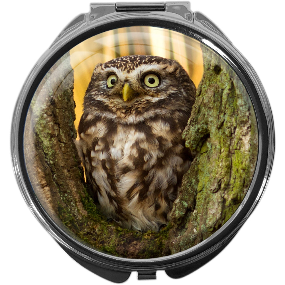 metALUm Pillendose mit Spiegel rund Metall 3 Fächer EULE #1013