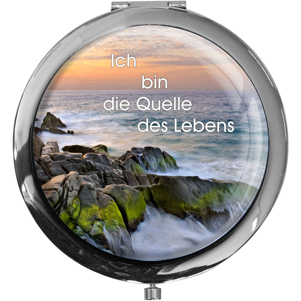 metALUm christlicher Taschenspiegel QUELLE DES LEBENS mit 2 - facher Vergrößerung #775010008