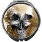 metALUm Pillendose mit Spiegel rund Metall 3 Fächer TOTENKOPF #1197