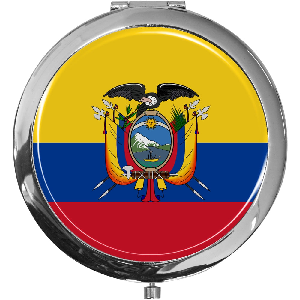 metALUm Taschenspiegel FLAGGE ECUADOR mit 2 - facher Vergrößerung #77180B