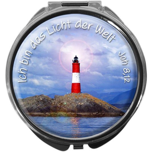 metALUm Pillendose mit Spiegel rund Metall 3 Fächer LEUCHTTURM #0014