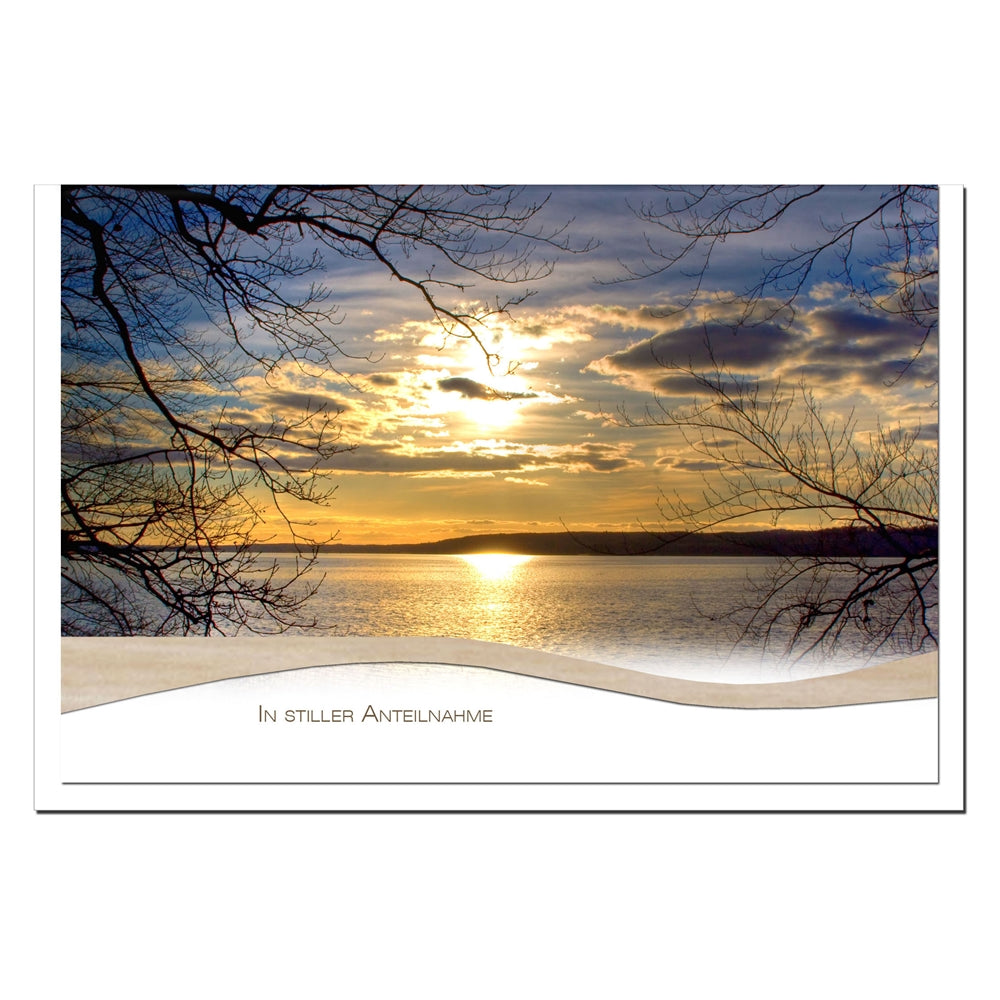 Kondolenzkarte STILLE -Sonnenuntergang - metALUm #01519