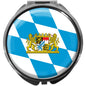 metALUm Pillendose mit Spiegel rund Metall 3 Fächer FLAGGE BAYERN #0037