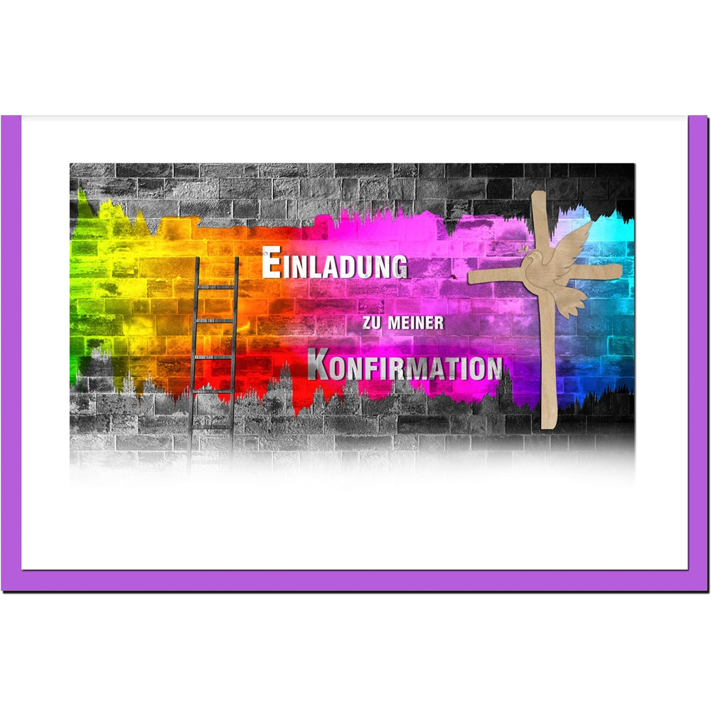 metALUm Einladungskarten KONFIRMATION - Graffiti