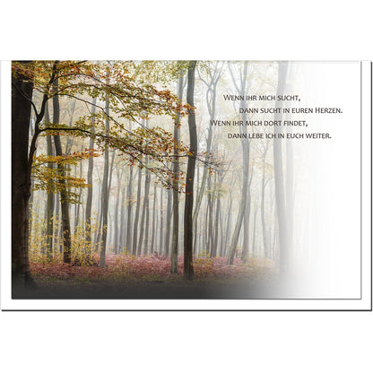Trauerkarte GEDENKEN - Wald im Nebel - metALUm # 3300048