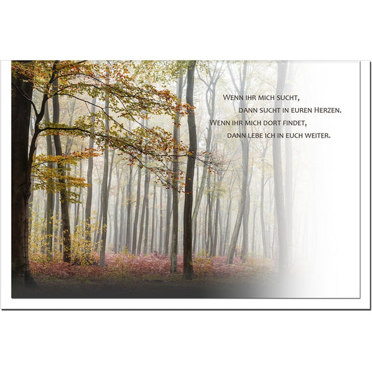 Trauerkarte GEDENKEN - Wald im Nebel - metALUm # 3300048