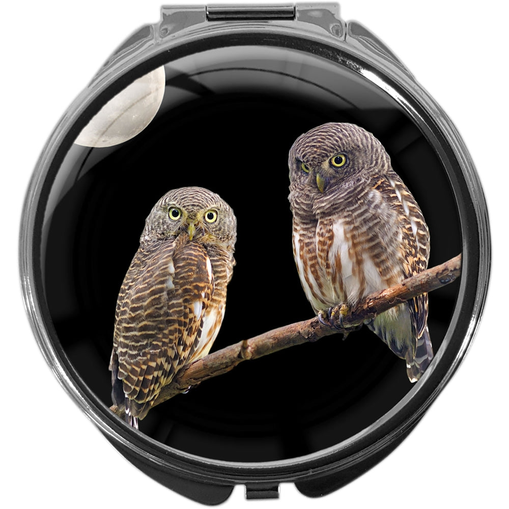 metALUm Pillendose mit Spiegel rund Metall 3 Fächer EULEN #1181