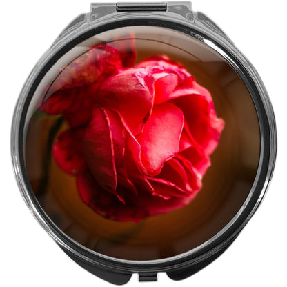 metALUm Pillendose mit Spiegel rund Metall 3 Fächer ROSE #1166