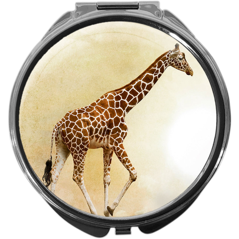 metALUm Pillendose mit Spiegel rund Metall 3 Fächer GIRAFFE #1191