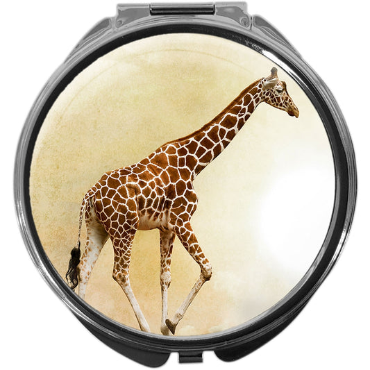 metALUm Pillendose mit Spiegel rund Metall 3 Fächer GIRAFFE #1191