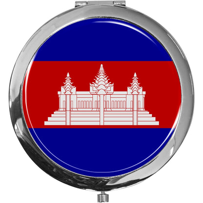 metALUm Taschenspiegel FLAGGE KAMBODSCHA mit 2 - facher Vergrößerung #77202B