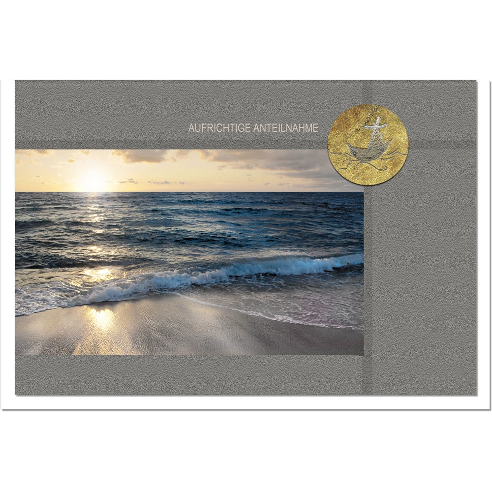 Trauerkarte Beileidskarte Kondolenzkarte Anteilnahme Hoffnung Meeresstrand