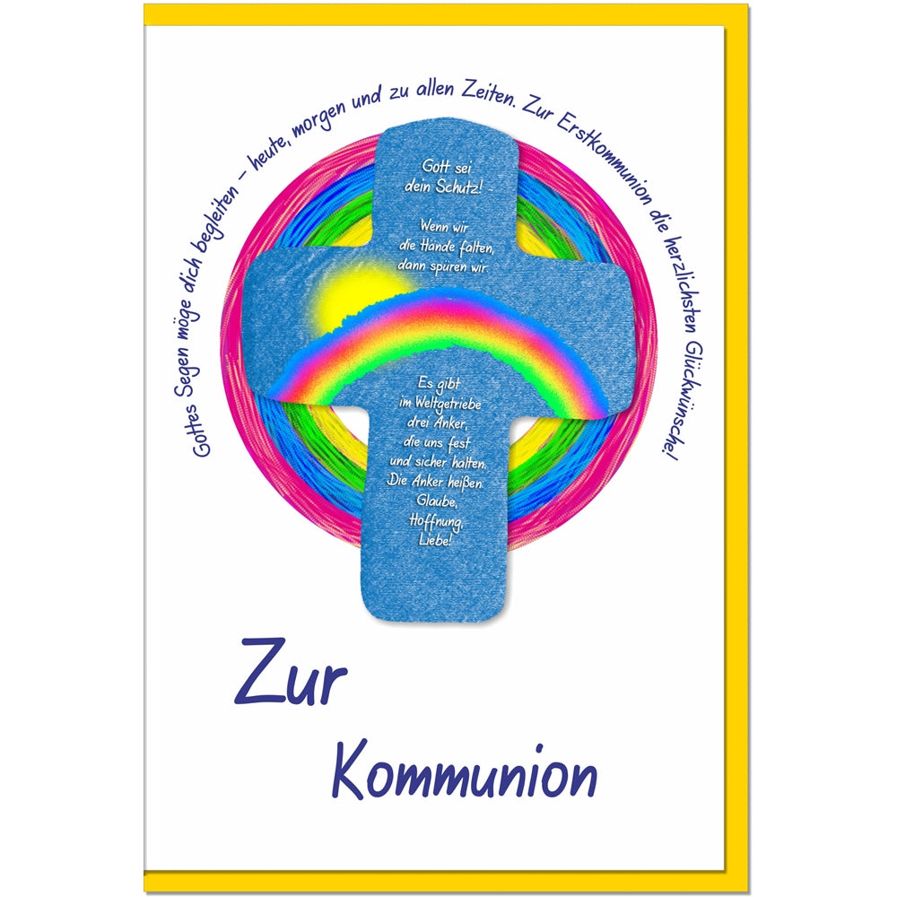 metALUm Karte zur Kommunion REGENBOGEN - 1011013S