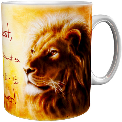 metALUm Kaffeetasse Kaffeebecher Geschenktasse Löwe