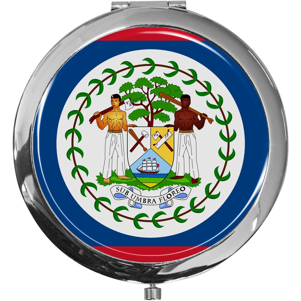 metALUm Taschenspiegel FLAGGE BELIZE mit 2 - facher Vergrößerung #77193B