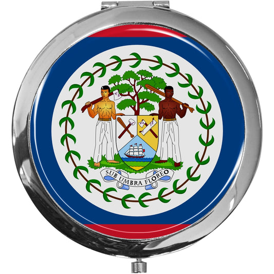 metALUm Taschenspiegel FLAGGE BELIZE mit 2 - facher Vergrößerung #77193B