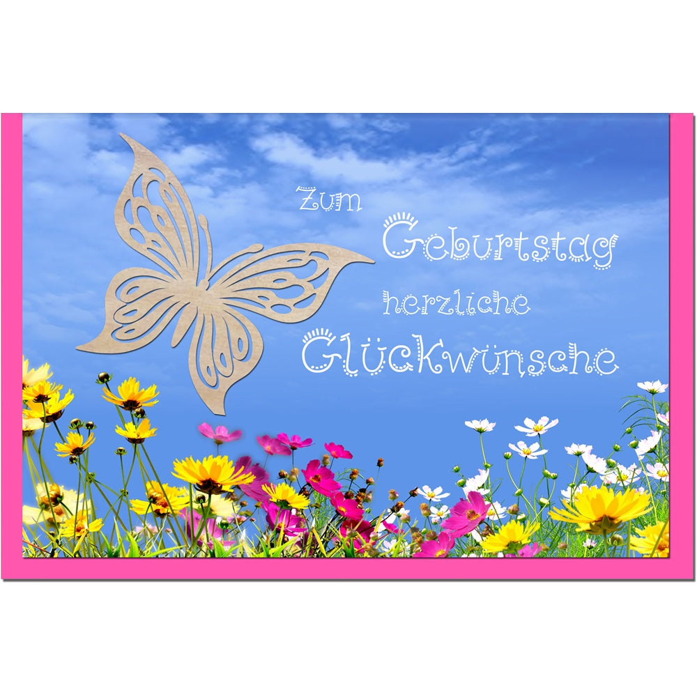 metALUm Geburtstagskarte SCHMETTERLING - 1206011S