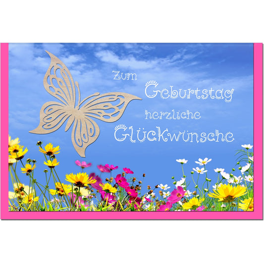 metALUm Geburtstagskarte SCHMETTERLING - 1206011S