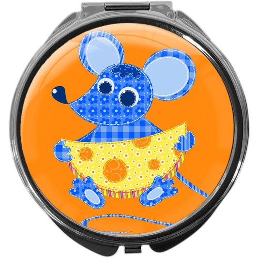 metALUm Pillendose mit Spiegel rund Metall 3 Fächer MAUS #1185