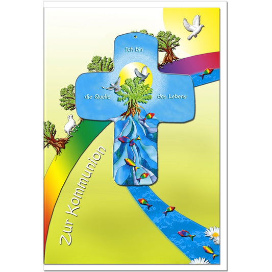 metALUm Karte zur Kommunion WASSERFALL - KOM004S