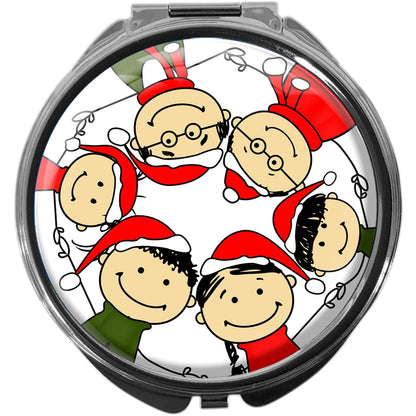 metALUm Pillendose mit Spiegel rund Metall 3 Fächer WEIHNACHTEN #4001