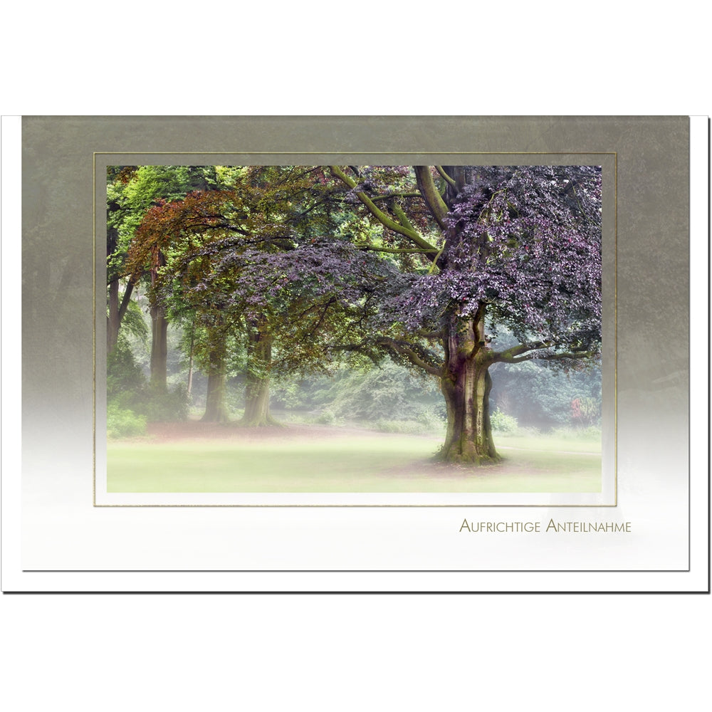 Trauerkarte ABSCHIED - Baum im Nebel - metALUm # 3300029