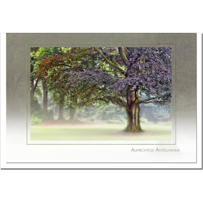 Trauerkarte ABSCHIED - Baum im Nebel - metALUm # 3300029