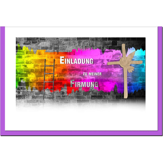 metALUm Einladungskarten im Set FIRMUNG - Graffiti