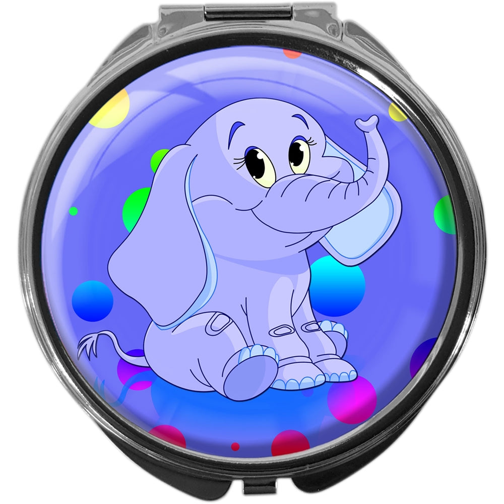 metALUm Pillendose mit Spiegel rund Metall 3 Fächer KLEINER ELEFANT #1044