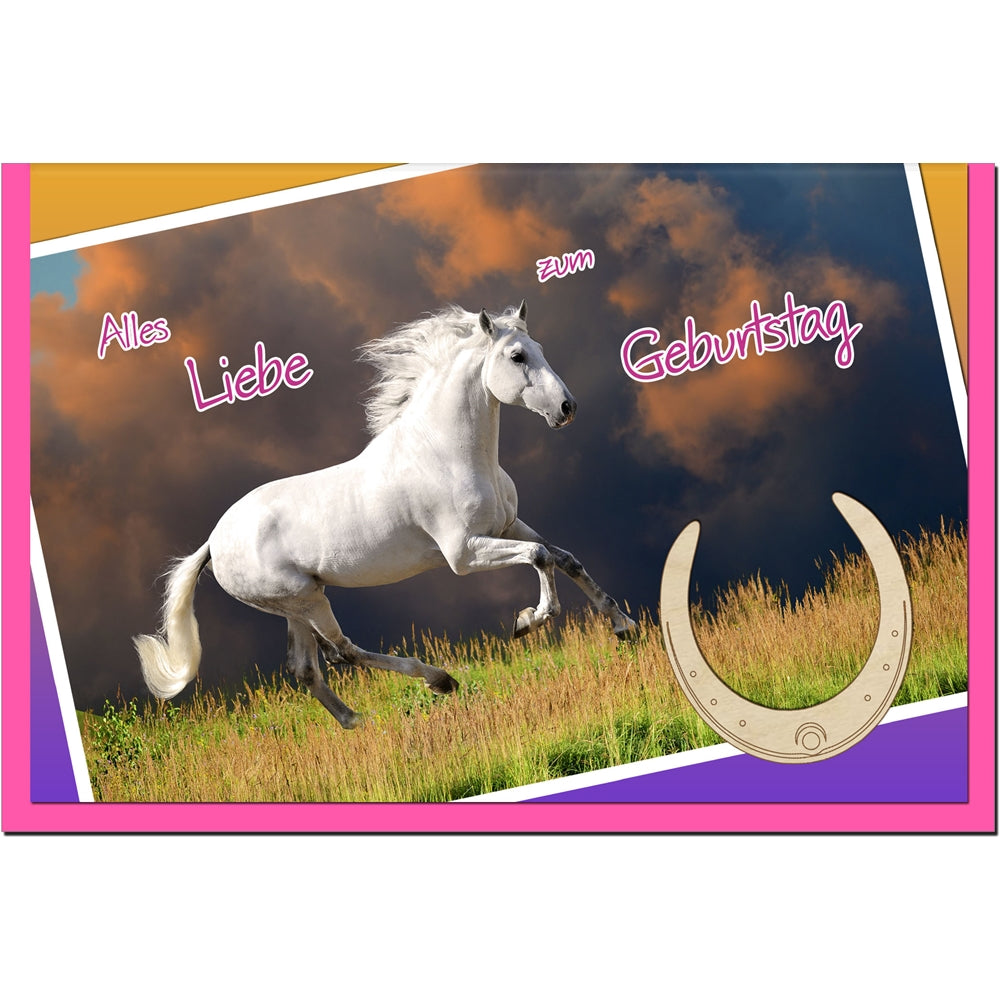 metALUm Geburtstagskarte PFERD - 1206021S