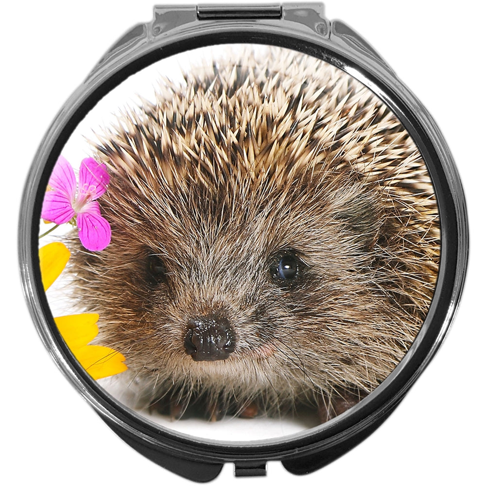 metALUm Pillendose mit Spiegel rund Metall 3 Fächer IGEL #1177