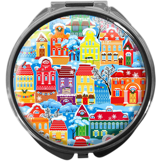 metALUm Pillendose mit Spiegel rund Metall 3 Fächer WEIHNACHTEN #4005