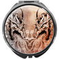 metALUm Pillendose mit Spiegel rund Metall 3 Fächer DRACHEN #1194