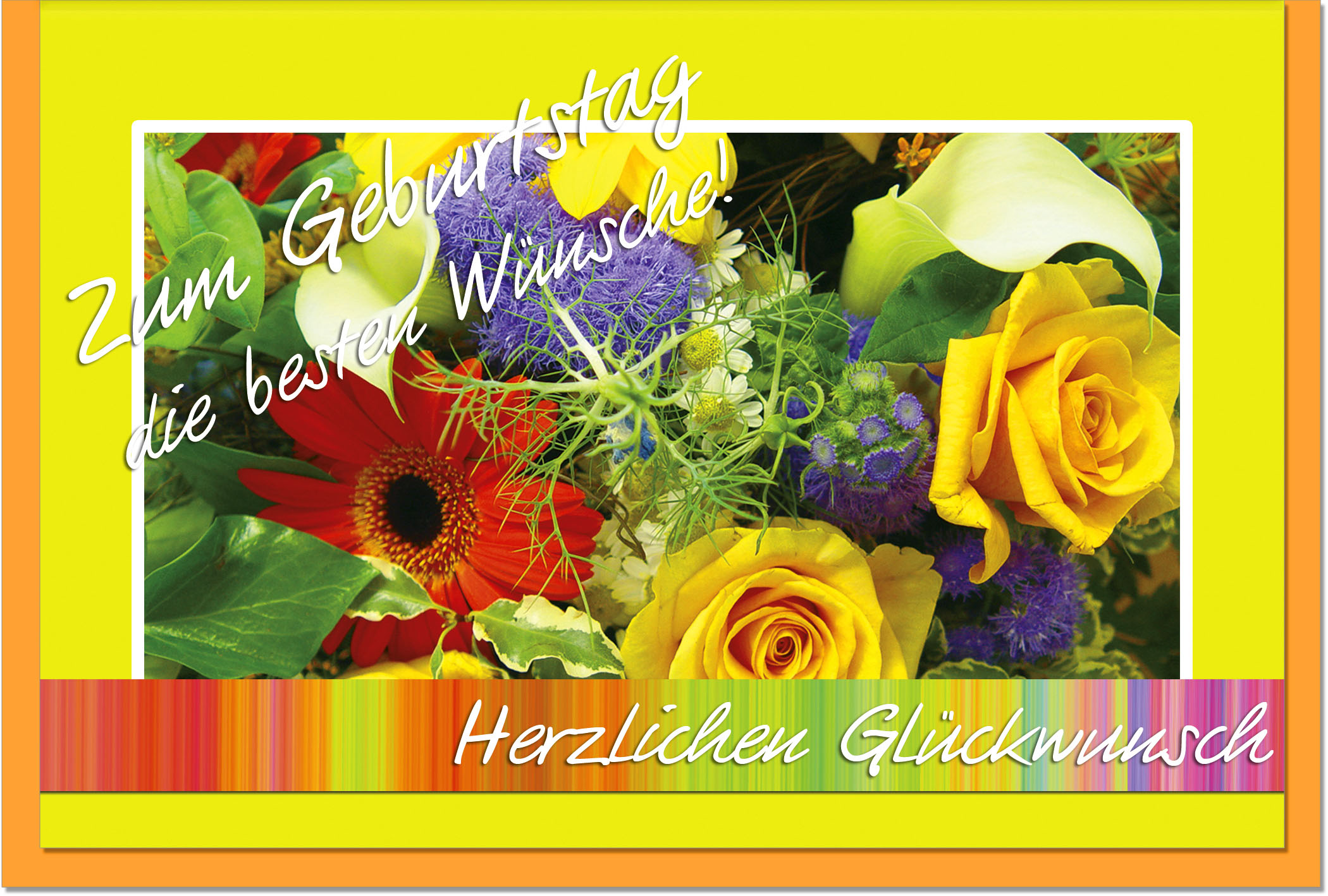 100 Glückwunschkarten zum Geburtstag Blumen 51996 Geburtstagskarte Grußkarte