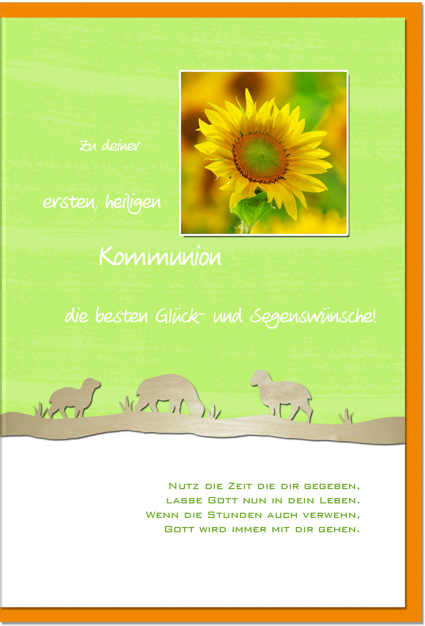Metalum Karte Zur Kommunion Sonnenblume 1211003s