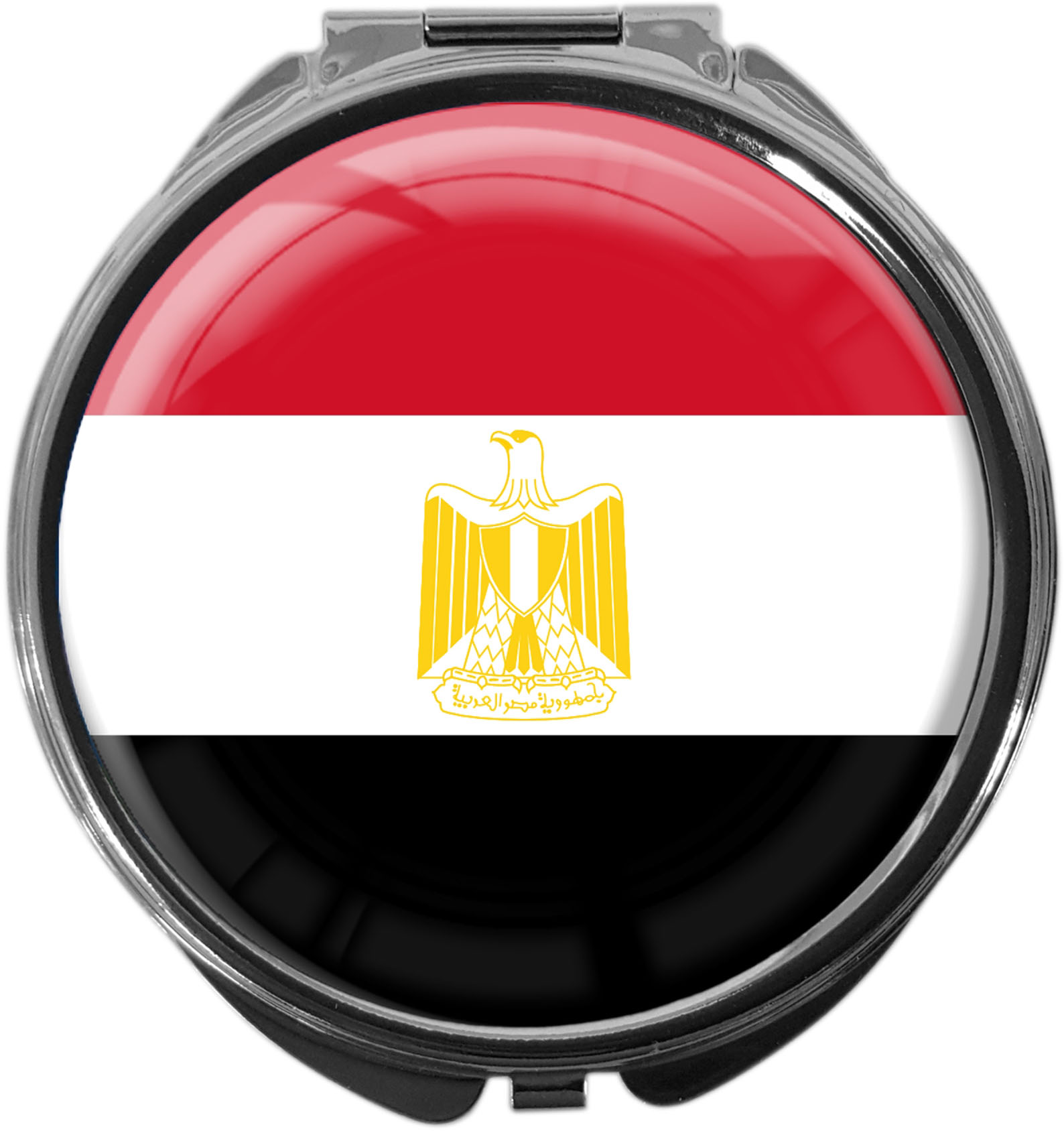 FLAGGE ÄGYPTEN #7172 metALUm XXL Pillendose mit Spiegel rund 
