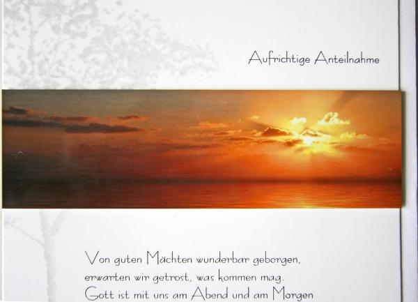 Trauerkarte Beileidskarte Kondolenzkarte Anteilnahme Herbstlaub Unvergessen